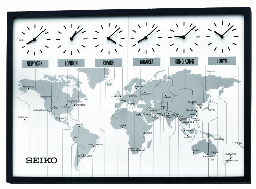 Seiko 24 Classic Six City World Time Wall Clock