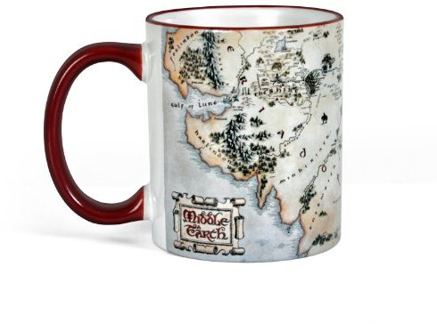 Elbenwald Herr der Ringe Tasse Mittelerde Karte Rundumdruck für Hobbit Fans Keramik 320ml