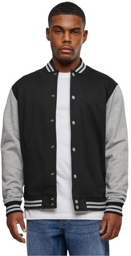 Urban Classics Herren 2-Tone College Sweatjacket, Blk/Gry, XXXL, TB207
