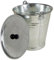 BURI Seau en zinc de 12 l avec couvercle - Seau à fleurs - Seau à eau - Seau en métal galvanisé