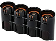 Storacell Powerpax C Battery Caddy, Black, 4-Pack