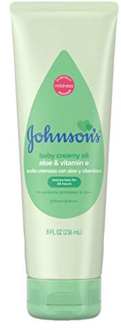 Johnsons Baby Creamy Oil, Aloe Vera & Vitamin E 8 oz (236 ml)(pack of 2)