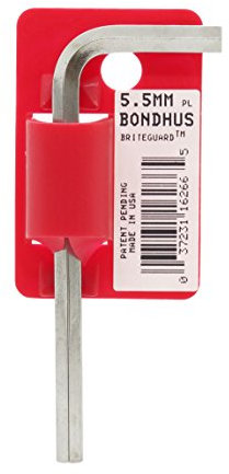 Bondhus 16266 5,5-mm-Spitze Schlüssel Innensechskantschlüssel mit briteguard Finish, markiert und Barcode, kurz Arm