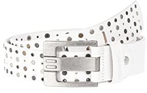 Redbridge Herren Gürtel Ledergürtel Breiter Nietengürtel Cowboy Western Nieten RB9101 (115, Weiß (White))