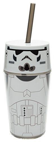 Zak Designs - Vaso icónico aislado con tapa de rosca y pajilla con gráficos de Storm Trooper de Star Wars, construcción de doble pared, plástico sin BPA, 13 onzas