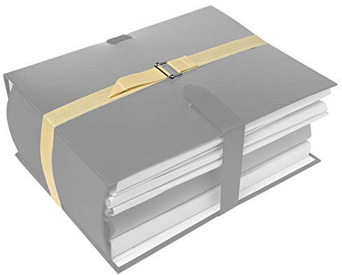 Exacompta 25er Pack Dokumentengurt 100cm mit Verschlussschnalle für Ordner Dokumentenmappen Aktenmappen Ringbücher Beige