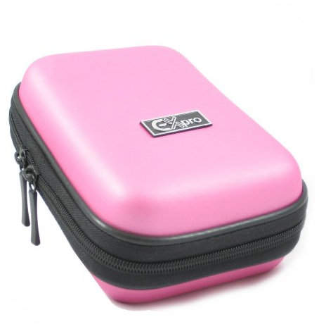 Ex-Pro® Pink Hard Clam Shock Proof Water Resistant Digital Camera Case Bag CR90510J for Sony Cyber-Shot DSC-J10, H55, H70, H90, HX5, HX9, HX7V, HX10V, T11, TX20, TX55
