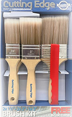 Cutting Edge Premium Synthetic Paint Brush Sets - 5-Brush or 6-Brush Sets (5)