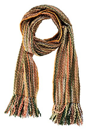 Tumia LAC - Dick gestreiDer, extralanger komfortabler Schal - handgemacht und sehr warm ? Unisex - Pink/Pastell Töne