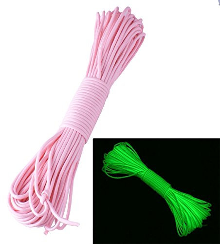 ZJchao (TM) - 9 cordes 550 lumineuses pour parachute - Luminescentes, rose, 25FT