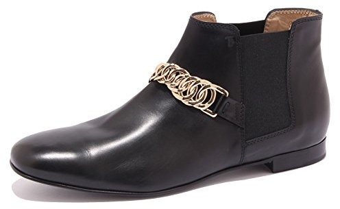 Tod's 96550 Tronchetto Beatle Cuoio Catena Scarpa Stivale Donna Boots Shoes Wome [36]
