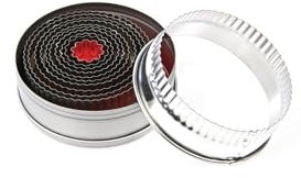 Vogue Lot de 11 emporte-pièces découpoirs ronds cannelés pour pâtisserie, 11 tailles : 23 mm à 90 mm, acier doux, mini emporte-pièces, utilisation professionnelle ou domestique, E019