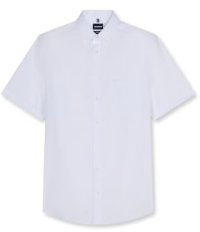 OLYMP Luxor modern fit Hemd Halbarm Button Down Kragen Popeline weiß