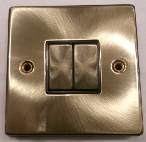 Antique Brass 2 gang 2 way Light Switch