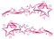 kleb-Drauf® | 2 Sternenschweife | Pink - glänzend | Autoaufkleber Autosticker Decal Aufkleber Sticker | Auto Car Motorrad Fahrrad Roller Bike | Deko Tuning Stickerbomb Styling Wrapping