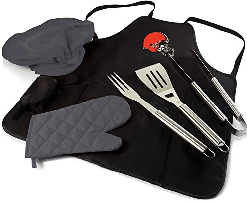 PICNIC TIME NFL Cleveland Browns BBQ Apron Tote Pro Grill Set