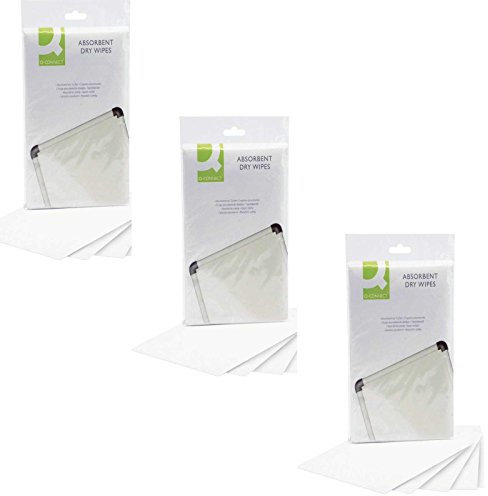 3 x Q-CONNECT KF04506 Whiteboard-Reinigungstücher a. 20 Tücher