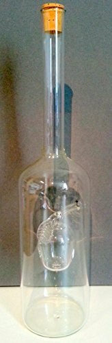 Carafe en verre clair, bouteille, decanter en verre transparent e soufflée a la bouche avec pomme ev verre cristal clair intérieurement a remlir pour les spiritueux ou liqueurs claires, capacité de 0,5 litres hauteur environ 28 cm, Oberstdorfer Glashütte