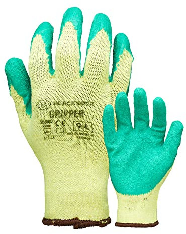 Blackrock Latex Gripper Work Gloves, Gardening, Men and Women, Heavy Duty, Thorn Resistant, Construction, Waterproof Palm, Thick Garden Safety Gloves, DIY - Size 8/Medium