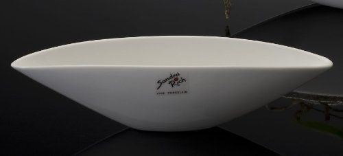 Porzellanschale Porzellan Schale Konfektschale länglich weiß 22 cm