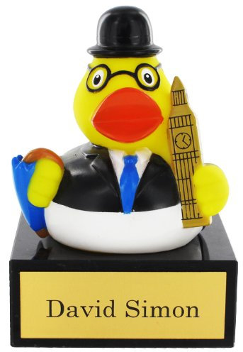 Meine Nation Badeente England auf Marmorsockel mit individueller Namens-Gravur