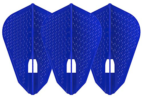PerfectDarts 1 Set L Style Champagne Dart Flights DIMPLE FANTAIL BLAU