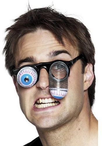 Smiffys Unisex Brille mit hängenden Augen, 00380