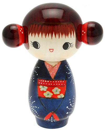 Usaburo Japanische Kokeshi-Puppe, Hoshi's Blauer Kimono