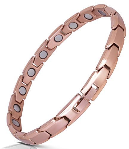 Smarter LifeStyle - Braccialetto Elegante Terapeutico Magnetico In Titanio Delle Donne Per Lenire Il Dolore Causato Dall'Artrite E Dalla Sindrome Del Tunnel Carpale, Colore:Oro Rosa,