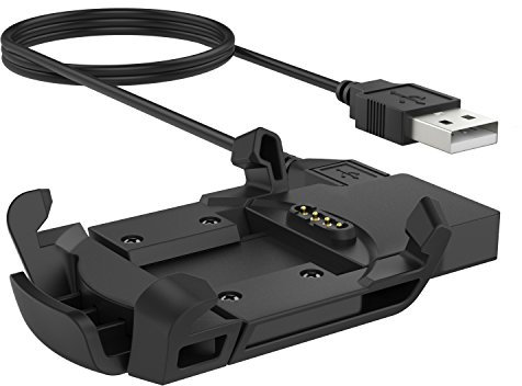 Moko Garmin Fenix 3 HR Chargeur, Cradle Base de Chargeur Station d'accueil Chargeur pour Garmin Fenix 3 HR/Fenix 3 / Quatix 3 Smart Watch, avec Cable de Micro USB, Noir