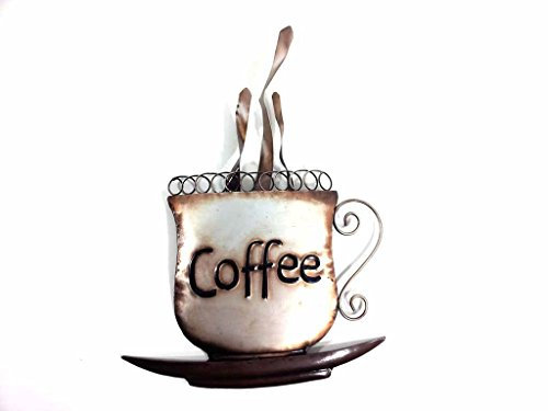 BWA New Contemporary Metal Wall Art Picture Or Sculpture – Steaming Coffee Cup