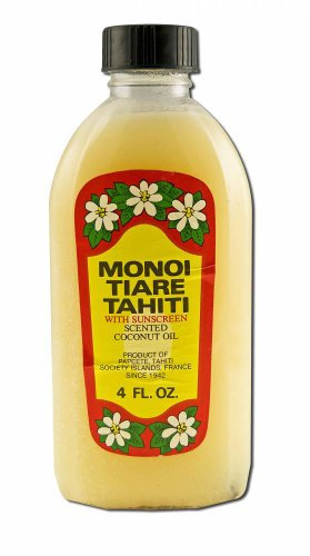 Monoi Tiare Tahiti, Kokosnussöl, Tiare (Gardenia) mit Sonnenschutz, 4 fl oz (120 ml) Duft