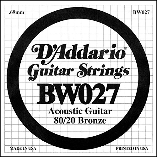 D'Addario .027 Bronze Wound Single String for Acoustic Guitar