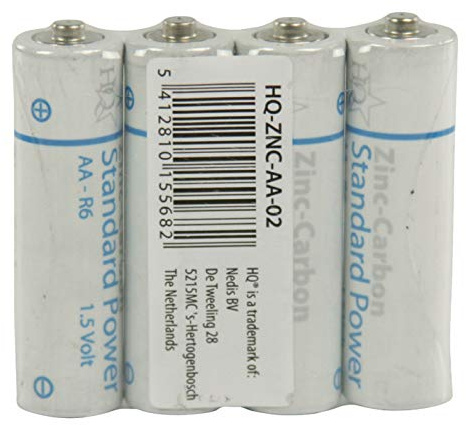 HQ – znc-aa-02 – Batteries (Cylindrical, AA, zinc-arbono, 310 x 130 x 360 mm, White)