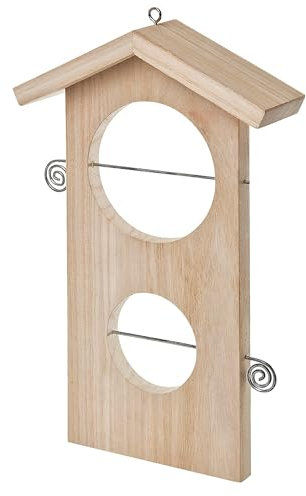 VBS Vogel Futterhaus Birdy 32x14x1,5cm aus Holz Natur Vogelhaus Vogelhäuschen Nisthaus Nest Futterplatz mit Futterbefestigung