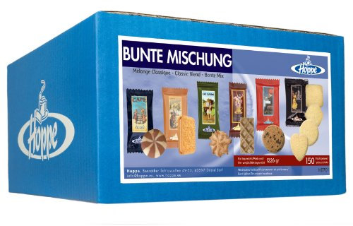 Hoppe Surtido Colorido de Galletas, 6 Tipos, Envase Individual, 150 Unidades, 1226 g