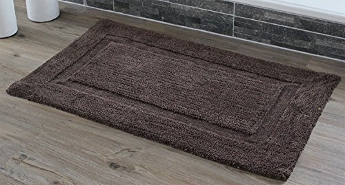 Gözze Exklusiv Hochflor Badteppich Rahmen 70 x 120 cm, schoko