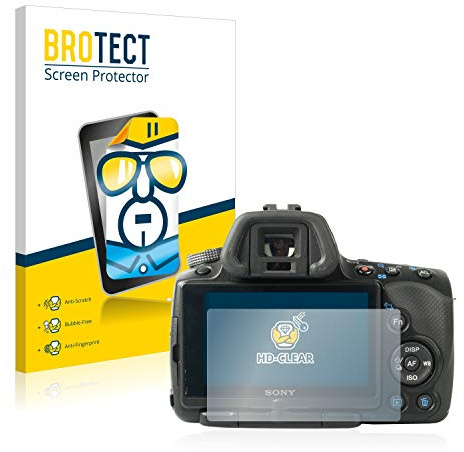 BROTECT (2 Stück Schutzfolie für Sony Alpha 55 (SLT-A55V) Displayschutz Folie Made in Germany, Ultra-Klar
