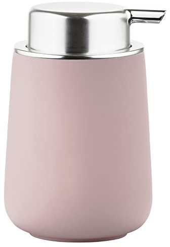 Zone Denmark Nova Seifenspender fürs Badezimmer, Spender aus Porzellan für Handseife/Flüssigseife, Durchm. 8 cm, Höhe 11,5 cm, Fassungsvermögen 250 ml, Rose