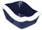Trixie 40373 Katzentoilette Cleany Cat, mit Rand, 45 × 29 × 54 cm, dunkelblau/weiß