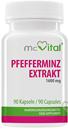 McVital Pfefferminz Extrakt 1600 mg • 90 Kapseln • Hoher Anteil an Menthol • Made in Germany