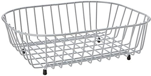 Delfinware Oval Sink Basket, Metal, Grey, 38 x 33 x 12.5 cm