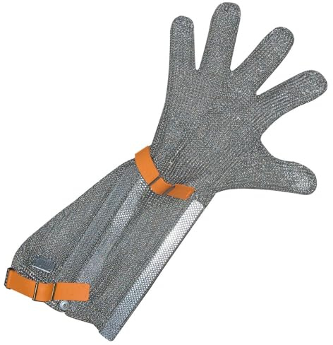 FRANZ MENSCH 1 Stück Hygostar Stechschutzhandschuhe 20 cm Stulpe, silber, 8/M, L: 20cm, Stechschutzhandschuhe, Schnittschutzhandschuhe, Arbeitshandschuh