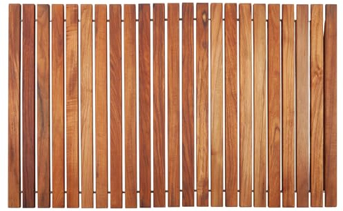 Tappeto in 100% teak nordico, per interni ed esterni, piattaforma antiscivolo in legno per sauna, piscina, vasca idromassaggio, decorazione e protezione (finitura oliata, 79,8 x 49,8 cm)