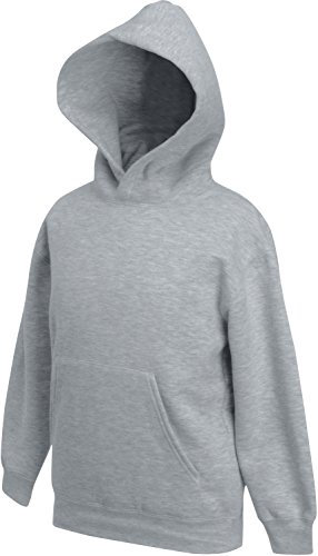 Fruite of the Loom Kinder Kaputzenshirt, Hoodie, vers. Farben 164,Graumeliert