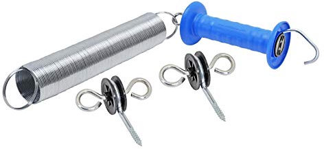VOSS.farming Torgriff-Feder-Set, inkl. Torgriffisolatoren Weidezaun Weidezaungerät Weidezauntor Eingang Torgriffset Torset