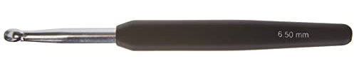 KnitPro Crochet Hook: Silver Aluminium: 15cm x 6.50mm, 15cm x 6.5mm