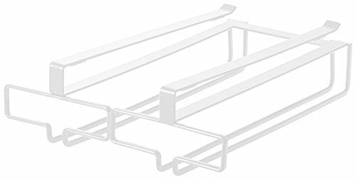 YAMAZAKI Undershelf Stemware Holder Home Weinglasregal unter dem Regal – Hängender Aufbewahrungshalter | Stahl, Legierter, weiß
