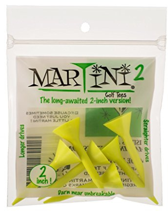 Martini 2 Golf Tees - 2 Inch - Virtually Unbreakable