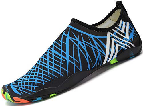 SAGUARO Badeschuhe Strandschuhe Aquaschuhe Wasserschuhe Surfschuhe Schwimmschuhe für Damen Herren Kinder, Blau 4, 37 EU